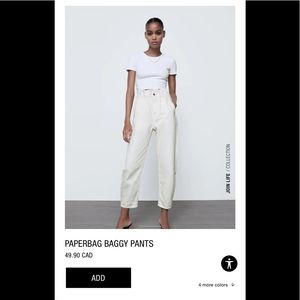 brand new zara baggy jeans in white